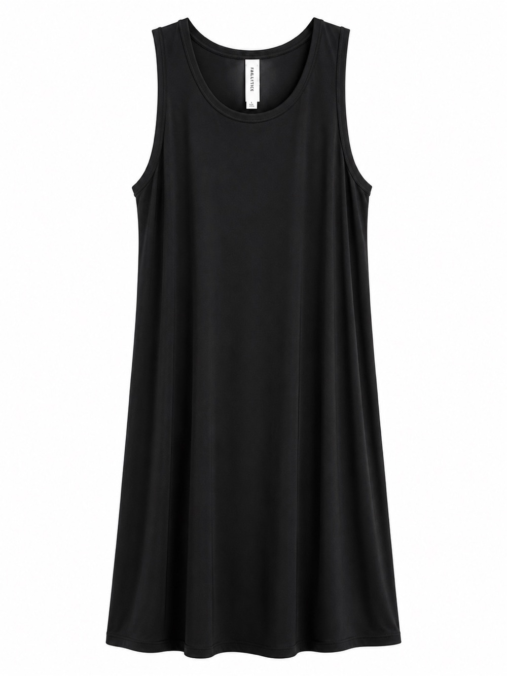 Fabletics Black Sleeveless Midi Maxi Tank Dress Side Slit Stretch Women's Large